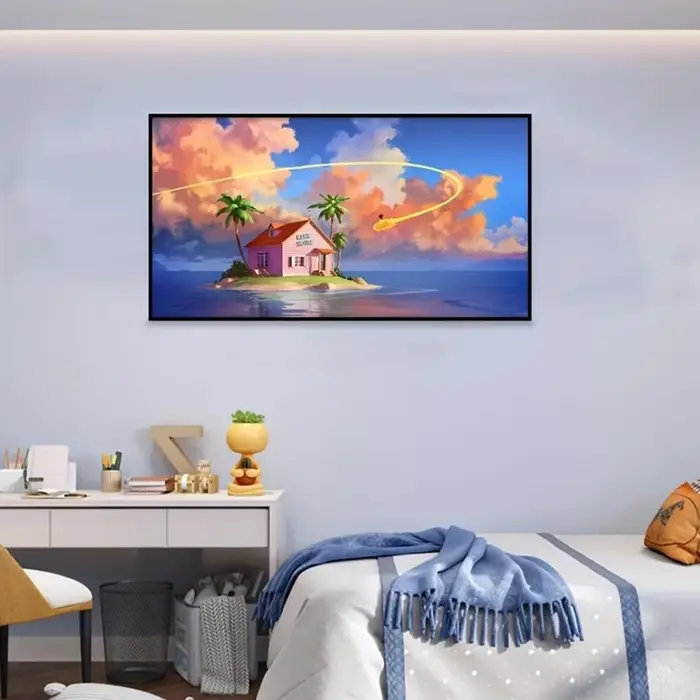 Affiches d'art murales de salle, dessin animé classique japonais, nuage, vue sur la mer, décoration de maison, peinture sur toile pour chambre à coucher, salon, imprimés artistiques imprimés