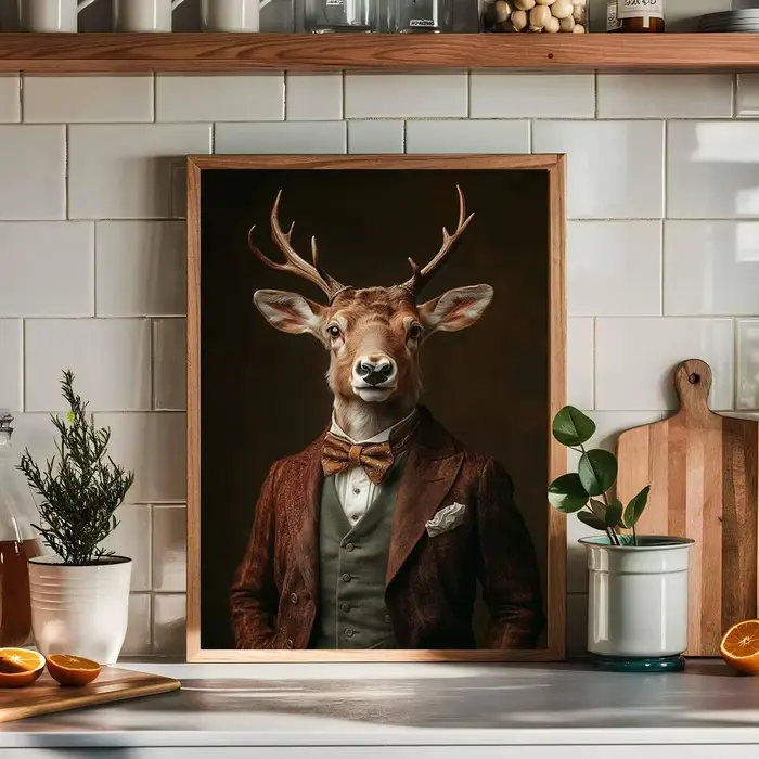 Peintures sur toile, affiches et impressions murales Vintage sur le thème des animaux de la Renaissance royale (Cerf