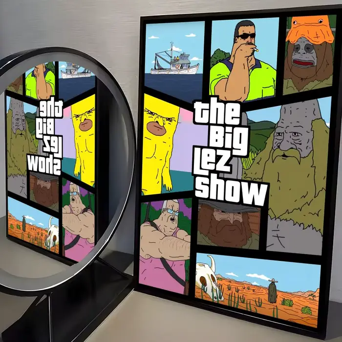 Affiche The Big Lez Show, autocollant mural moderne en papier PP, décoratif minimaliste pour café, b