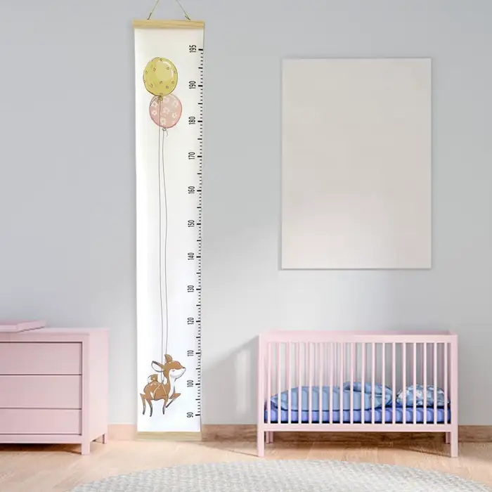 Tableau de croissance mural en bois pour bébé, décoratif, avec règle de mesure de la hauteur, autocollant mural amovible pour chambre d'enfant