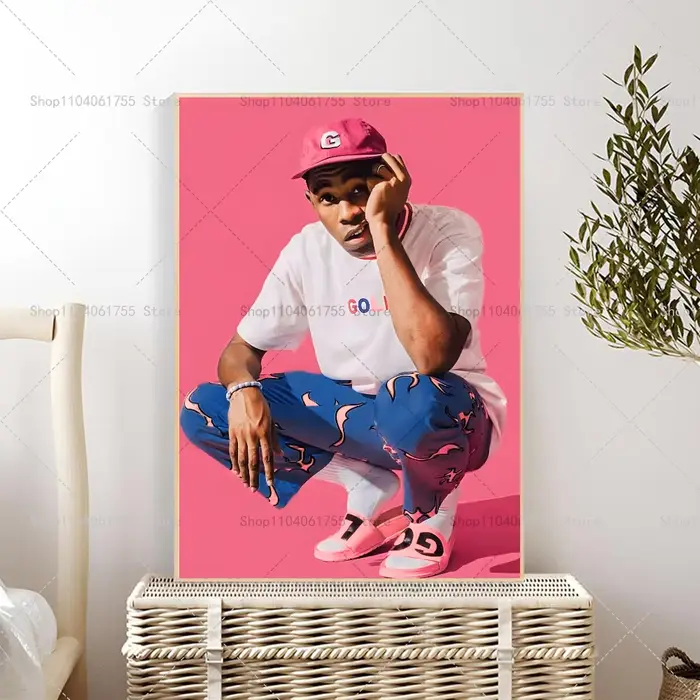 Affiche de rappeur Tyler le créateur, 1 pièce, autocollant en papier imperméable, décoration murale 