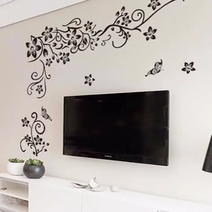 Chaud bricolage belle mur Art décalcomanie décoration mode romantique fleur Stickers muraux décor à la maison 3D papier peint Mural affiche
