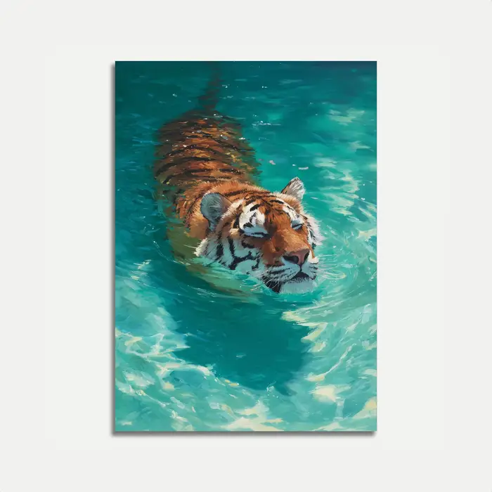 Impression murale de tigre – Téléchargement numérique Peinture de la faune – Affiche de tigre majest