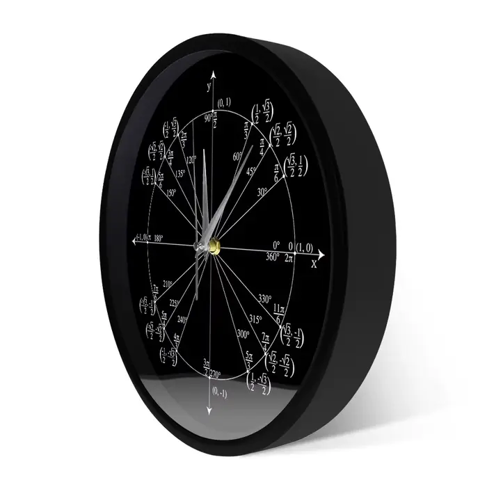 Horloge Murale Trigonométrie Pré-calcul Irritation Décor de Salle, Unité Cercle Enseignant de Mathématiques, Géométrie Radian Labeled Angles Valeurs