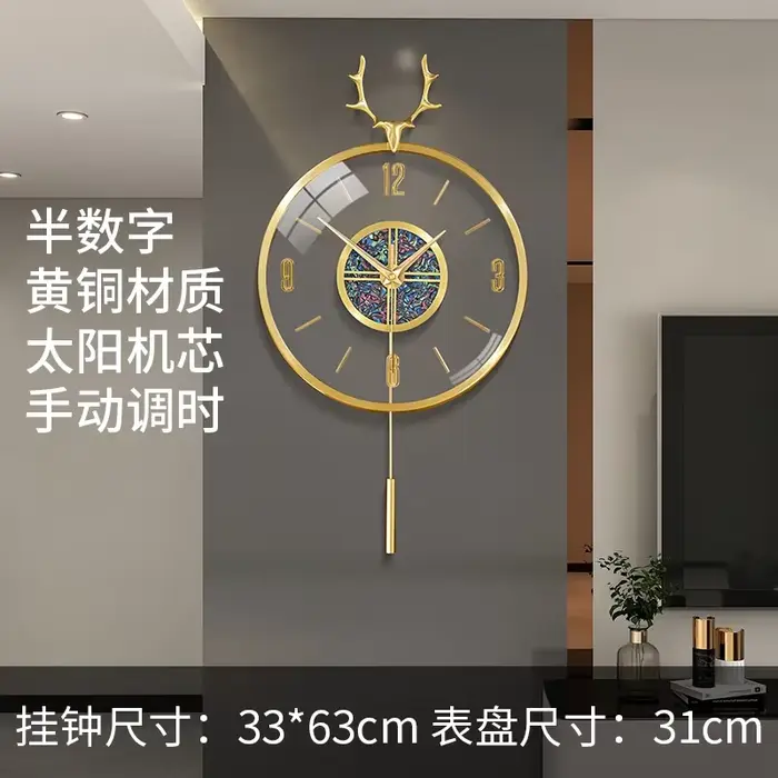 Horloge murale à pendule au Design moderne De luxe, Vintage, or, Unique, silencieuse, décoration De 