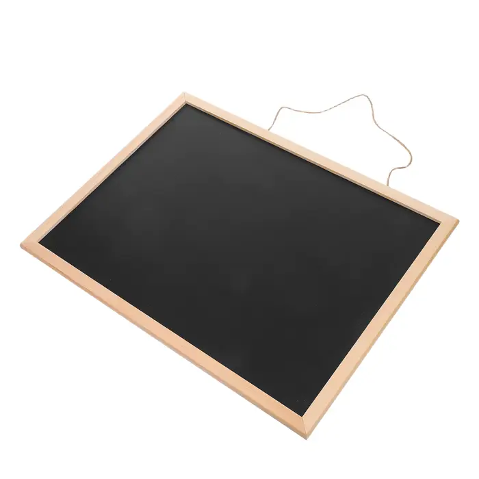 Tableau noir à bordure en bois 40x30cm, petit tableau noir suspendu pour mur, tableau d'affichage dé