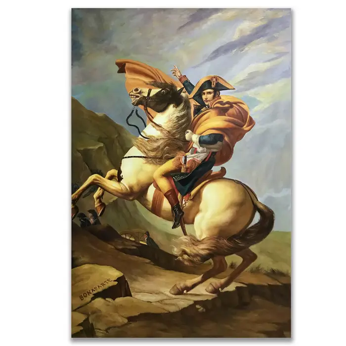 Toile d'art classique peinte à la main sans cadre, peinture célèbre, peinture de figurines Napoléon,