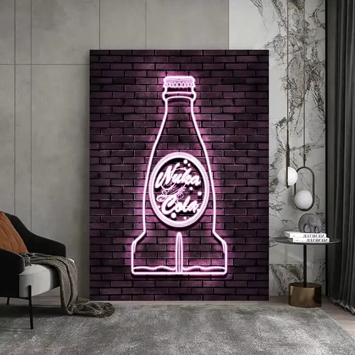 Nuka Cola Bottle Neon Light Printing Canvas Painting