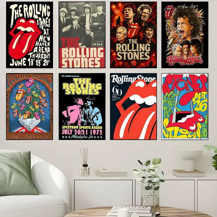 Affiche autocollante DIY du groupe de rock The Rolling Stones