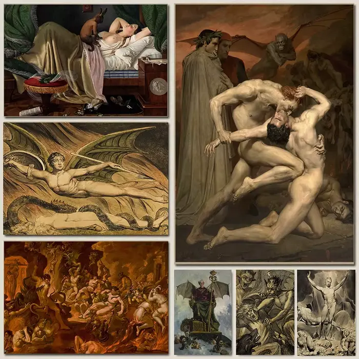 Affiches de scène de l'enfer sombre Macabre