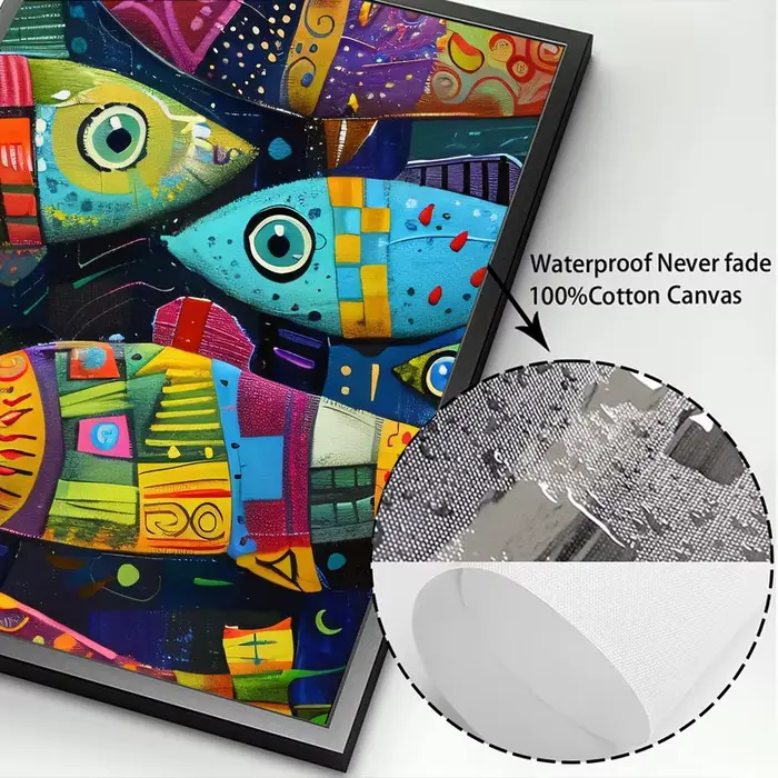 Affiches et imprimés sur toile de poisson coloré abstrait dans la mer