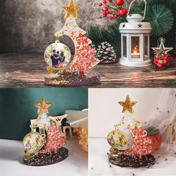 Moule de cadre photo en silicone pour arbre de Noël