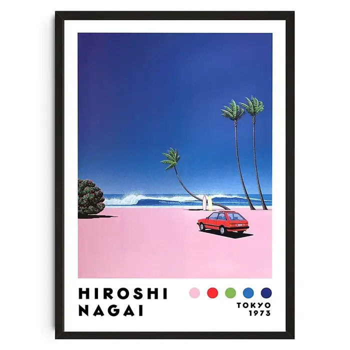 Peinture murale vintage Nagai Hiroshi Vaporwave