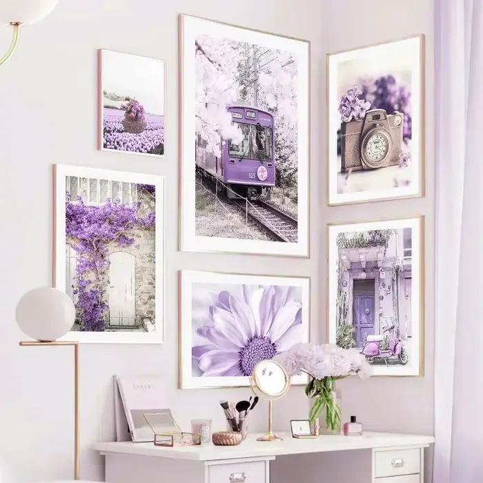 Image de paysage de fleur violette