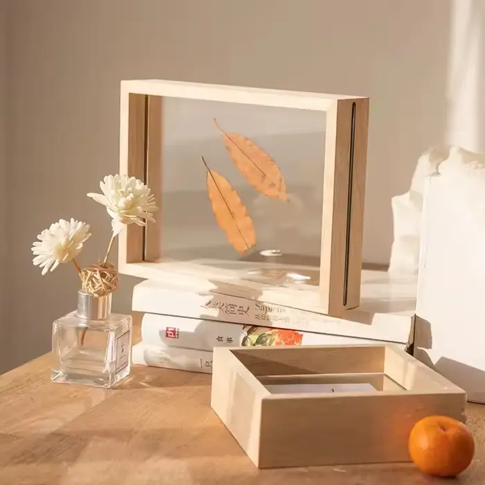 Cadre en verre transparent double face pour l'affichage de photos