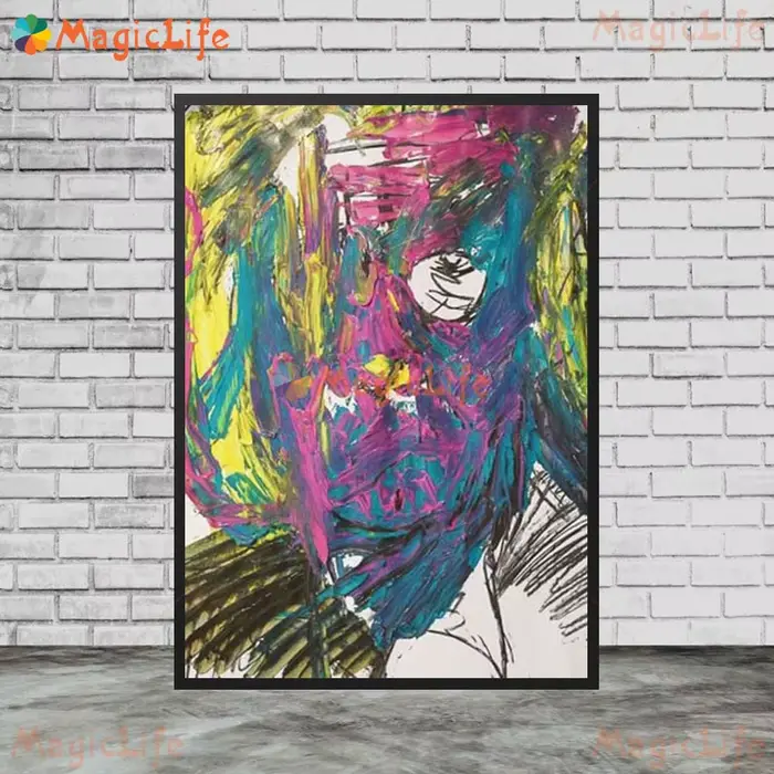 Affiche nordique avec visage flou pour homme