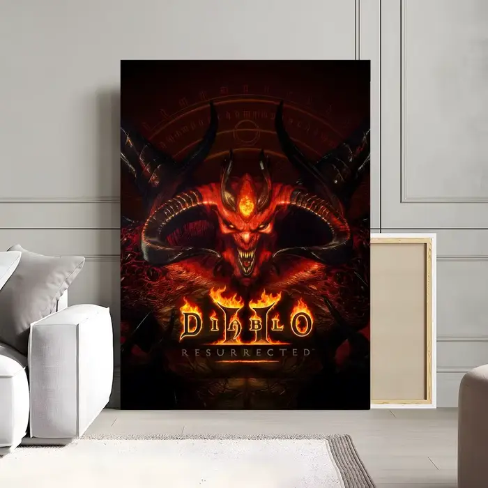 Affiche sur toile de calligraphie de jeu RPG D-Diablo 4, peinture: sans plis, imperméable, Durable, 