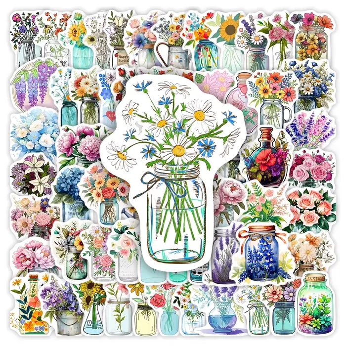 Autocollant de fleur esthétique, Clip Art, jouets DIY, cadeau pour journaux indésirables, ordinateur