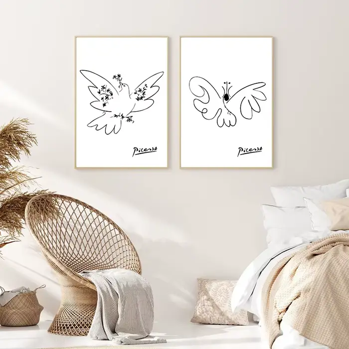 Pablo Picasso colombe de la paix teckel chien ligne Art impression exposition Vintage mur Art affiche toile peinture pour chambre décor à la maison