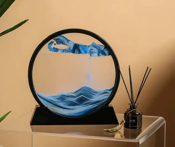 Art de sable mobile en verre 3D