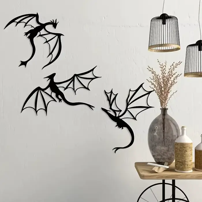 Art mural en métal de dragon, cadeau pour les amateurs de dragon, décoration de pièce, art fantastiq