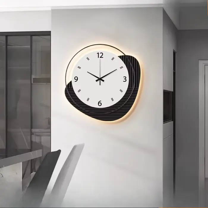 Mécanisme horloges nordiques murales modernes suspendues intérieur horloge lumineuse Design minimaliste Reloj Pared Decorativo accessoires de maison