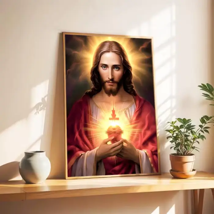 Affiche sur toile du Sacré-Cœur de Jésus