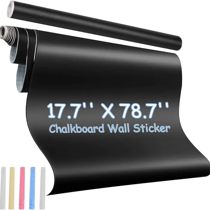 Rouleau de papier de contact pour tableau noir 17,3 "x 78,7", contient 5 craies, autocollants muraux