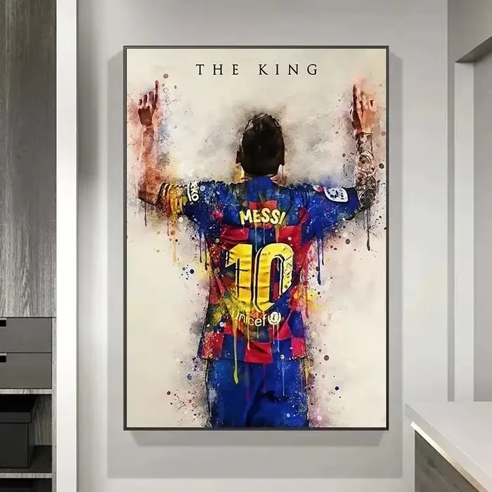 Affiche étoile de football Messi, peinture décorative, Fans d'art mural moderne pour la maison, déco