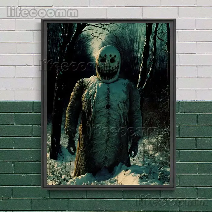 Toile d'art mural Vintage diable des neiges, peinture de démon, bonhomme de neige, monstre, affiche 