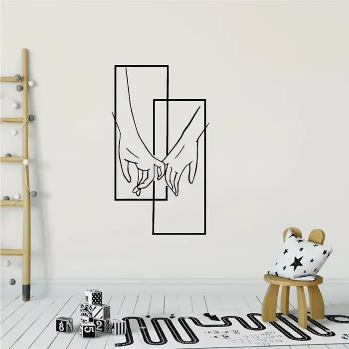 Affiche d'art de couple de mains tenant la main pour hommes et femmes
