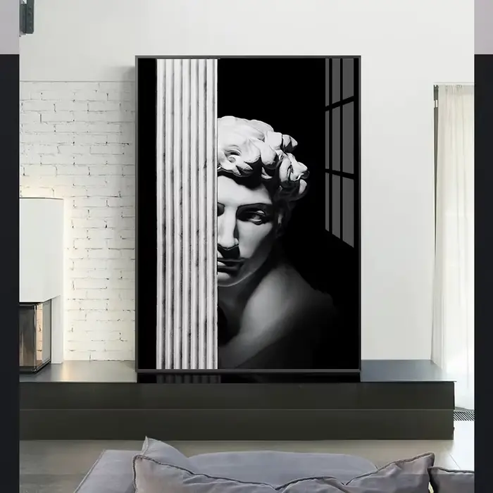 Statue de David moderne noir et blanc