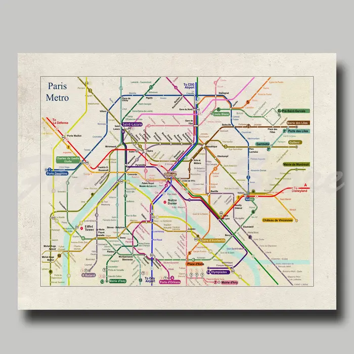 Affiche de voyage rétro Rome Paris TakLondon