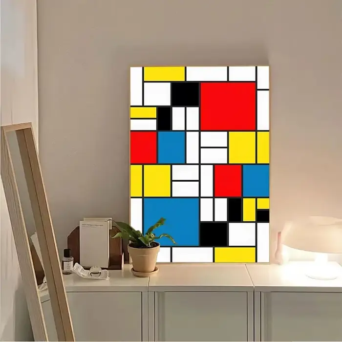 Affiche abstraite de Piet Mondrian, sans cadre, en papier kraft, pour bar, club, vintage, peinture a