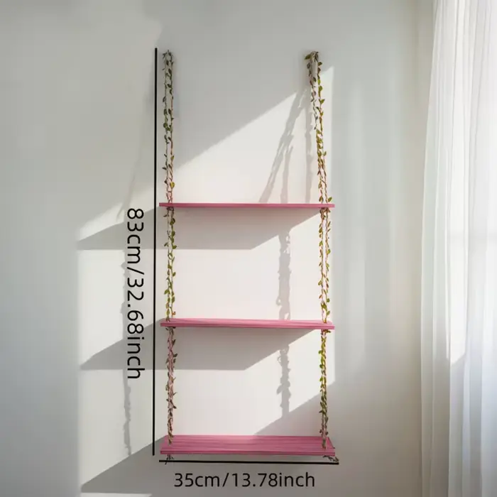 1 étagère murale rose bohème