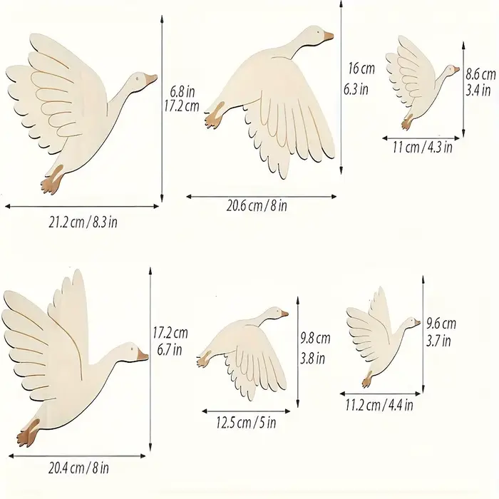Décoration murale en bois d'oiseaux en vol