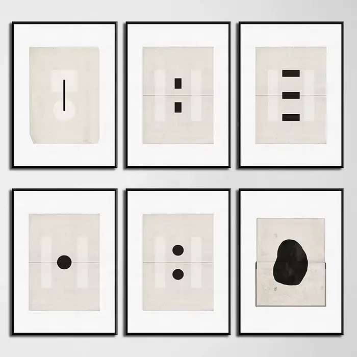 Poster zen abstrait, impressions artistiques en noir et blanc