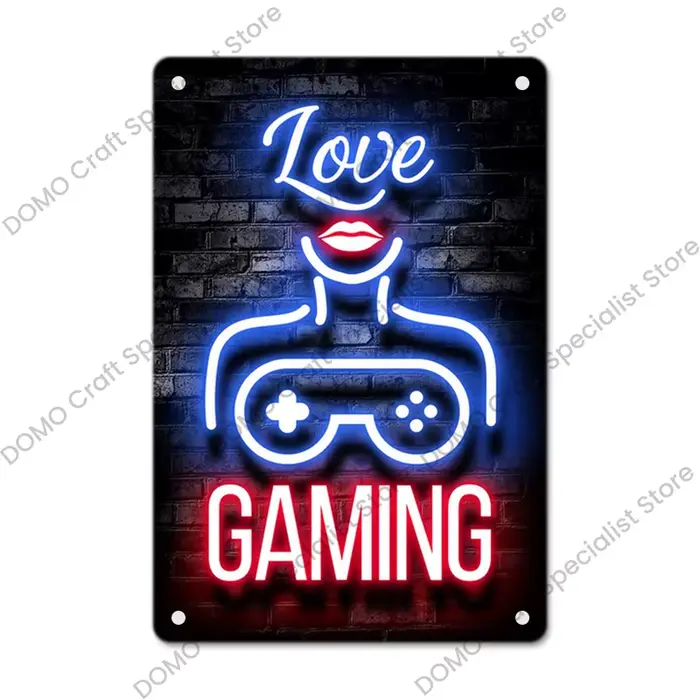 Affiche de Gamer de jeu au néon