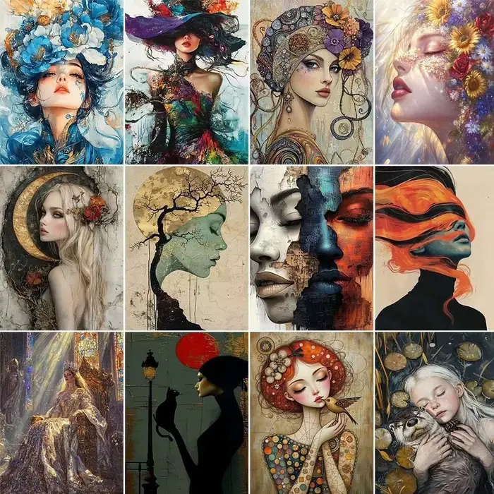 Kits de peinture par numéros Fleurs Femmes