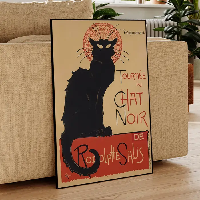 Affiche française Vintage Chat Noir moderne