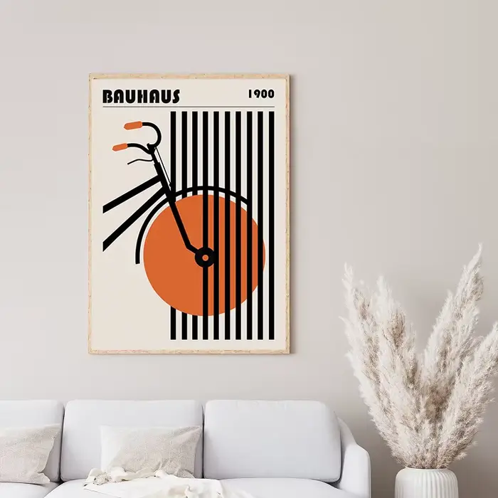 Bauhaus – affiche de vélo moderne du milieu du siècle