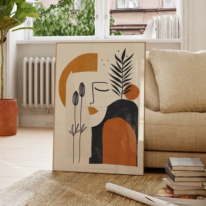 Affiche de peinture de beauté botanique minimaliste moderne
