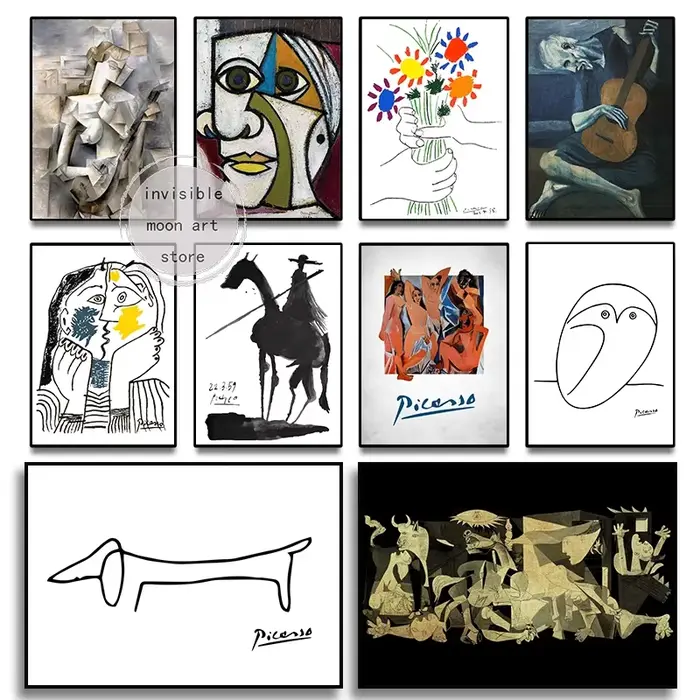 Affiches d'art abstraites de la série Picasso pour la décoration intérieure