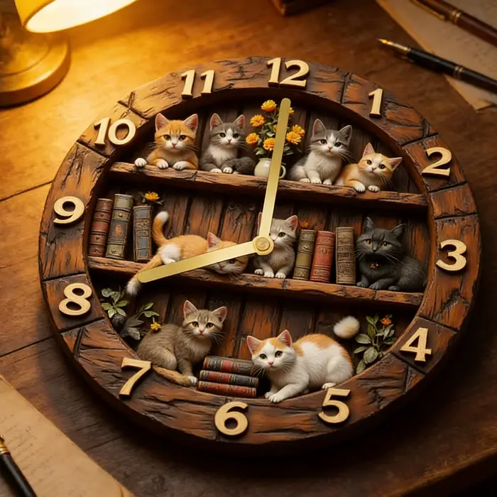 Horloge murale en bois silencieuse de 12 pouces