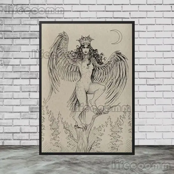 Toile d'art mural Vintage loup loup-garou pour garçon et fille