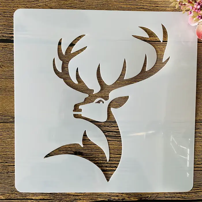 Pochoirs de superposition de tête de cerf pour peinture murale, modèle décoratif d'album de bricolag