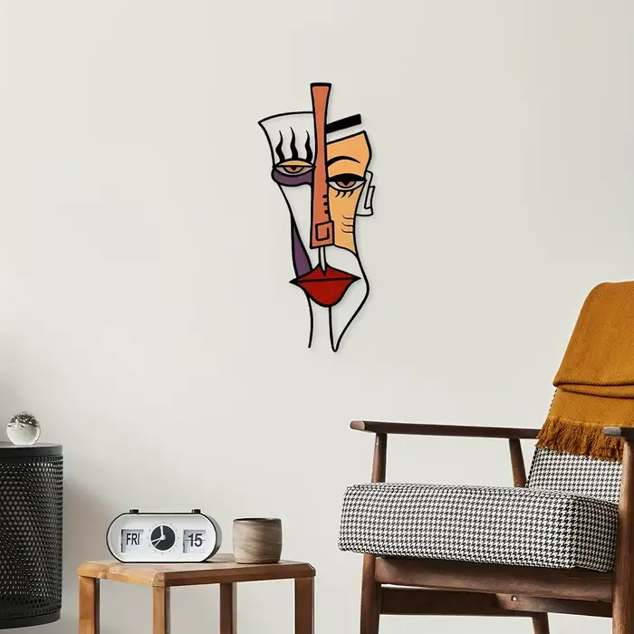 1 pièce d'art mural Pablo Bral Guchinshli, décoration vibrante de style Picasso, matériau métallique