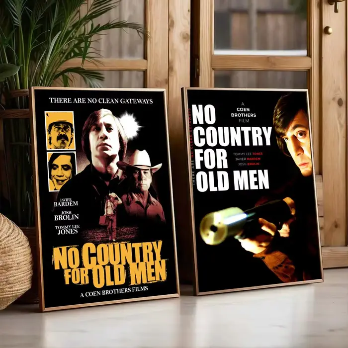 Affiche du film No Country pour les anciens hommes Autocollant spatial parfait auto-adhésif pour bureau