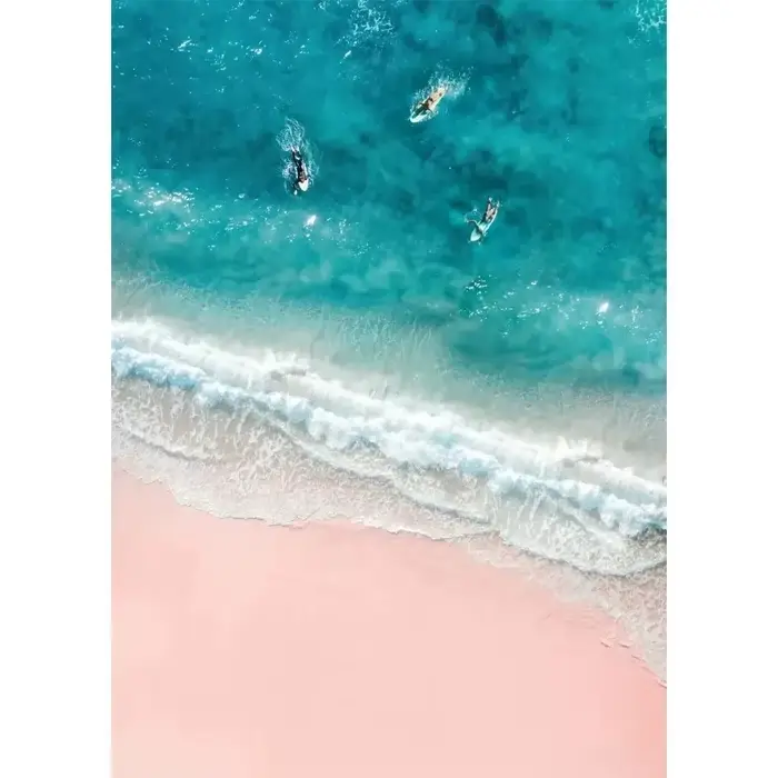 Affiche d'art rose plage océan