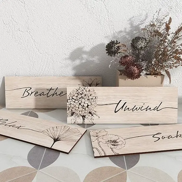 Décoration Murale en Bois : Art Floral Amusant Fait Main